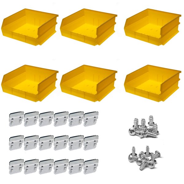 Polypropylene Bin Kit, Yellow, Polypropylene