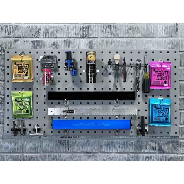 (2) 18 In. W x 36 In. H Gray Steel Square Hole Pegboards 30 pc. LocHook Assortment & Hanging Bin System