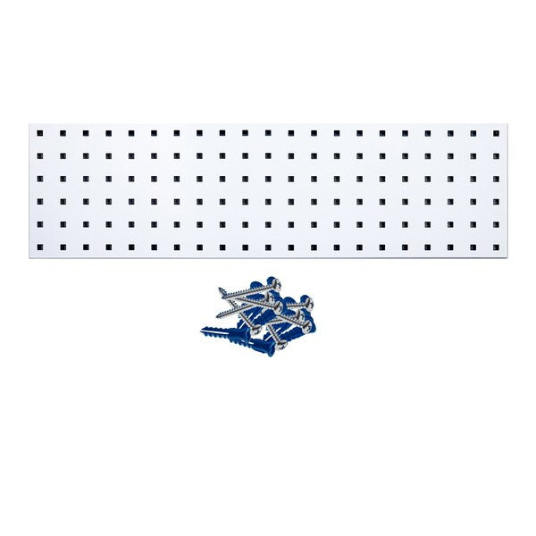 (1) 31.5 In. W x 9 In. H White Epoxy 18-Gauge Steel Square Hole Pegboard Strip