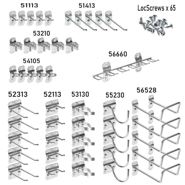 46 Pc. Steel Pegboard Hook Assortment for LocBoard