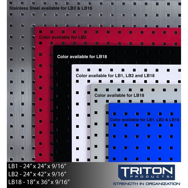 (1) 18 In. W x 36 In. H Blue Epoxy 18-Gauge Steel Square Hole Pegboard 18 pc. LocHook Assortment