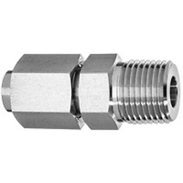 37 Deg Flared Fitting - 316SS - Straight Adapter - 1/4