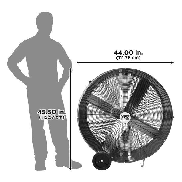 Barrel Fan, Air Mover, Air Circulator 42 in. Non-Oscillating, 120 V, 9,500 / 13,300 CFM