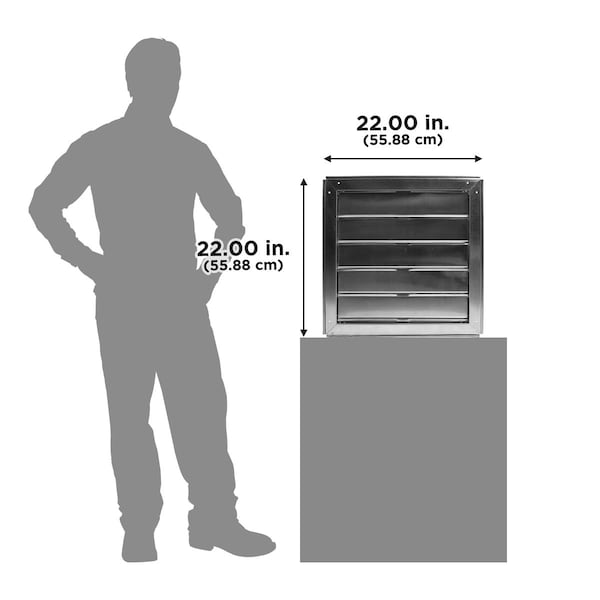 18 In. Automatic Metal Shutter for Gable Mount Power Attic Ventilators
