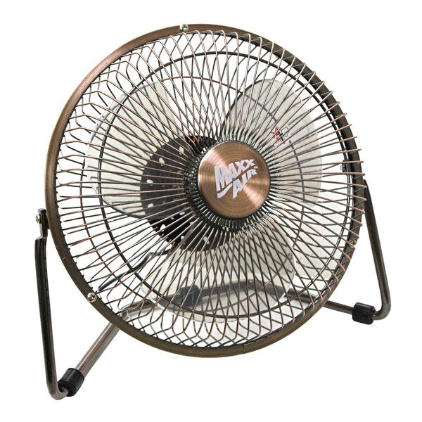 8 in. Desk Fan, Table Fan, Portable Fan, USB Fan, Non-Oscillating, 1 Speeds, Copper