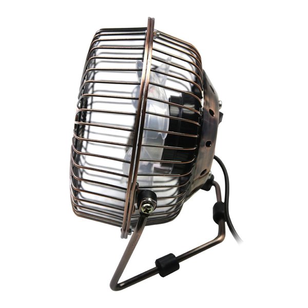 4 in. Desk Fan, Table Fan, Portable Fan, USB Fan, Non-Oscillating, 1 Speeds, Copper