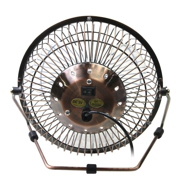 Desk Fan, Table Fan, Portable Fan, USB Fan, 1 Speeds, Copper, Desk Fan, AC Adapter