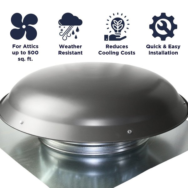 VX25 Series Large Capacity Round Static Vent in Weathered Gray