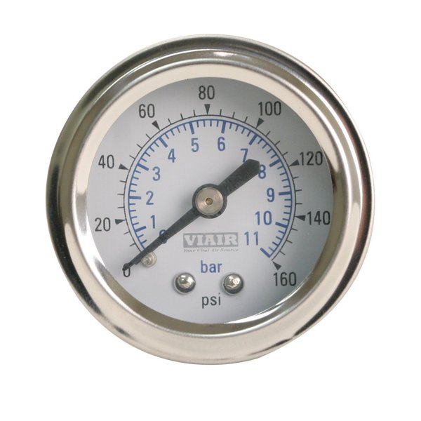 Sngl Needle Gauge, Whte Face, 160 psi, 1.5