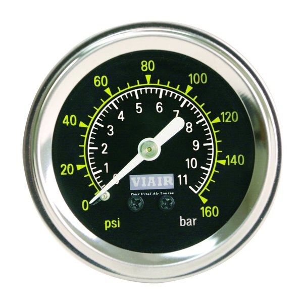 Sngl Needle Gauge, Blk Face, 160 psi, 1.5