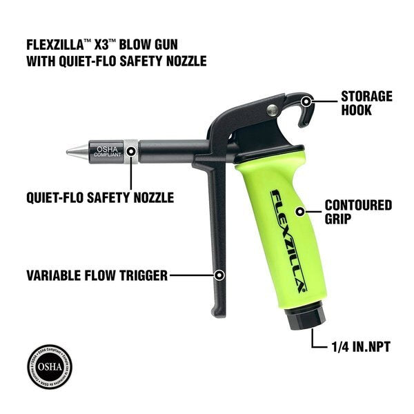 X3 Blow Gun with Quiet-Flo Safety Nozzle