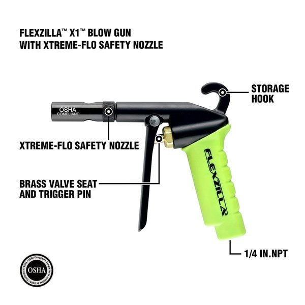 X1 Blow Gun with Xtreme-Flo Safety Nozzl