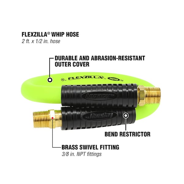 Whip Hose with Swivel, 1/2