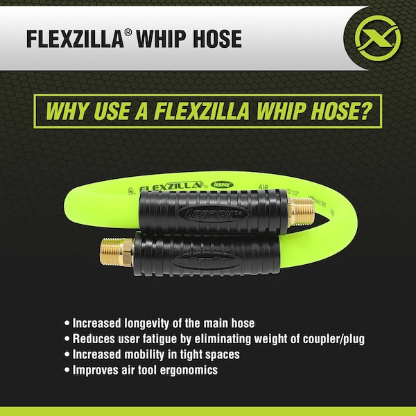 Whip Hose with Swivel, 1/2