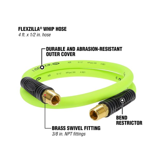 Whip Hose with Swivel, 1/2