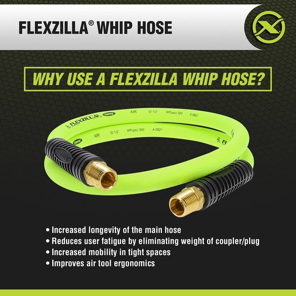 Whip Hose with Swivel, 1/2