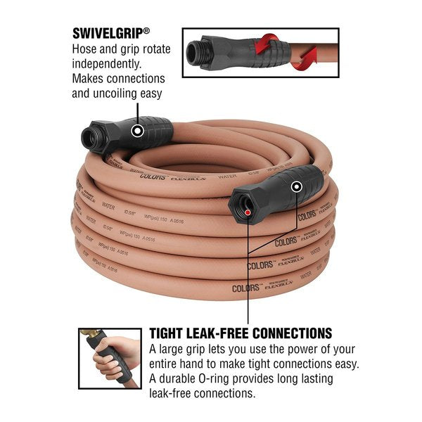 Colors SwivelGrip Garden Hose, 5/8