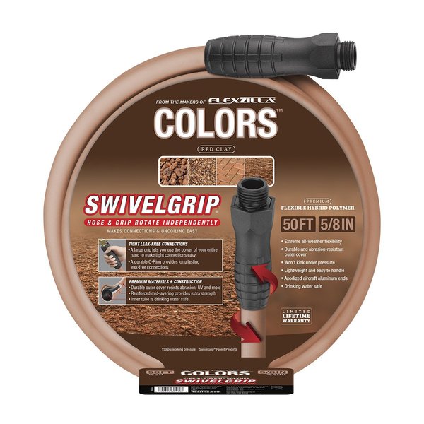 Colors SwivelGrip Garden Hose, 5/8