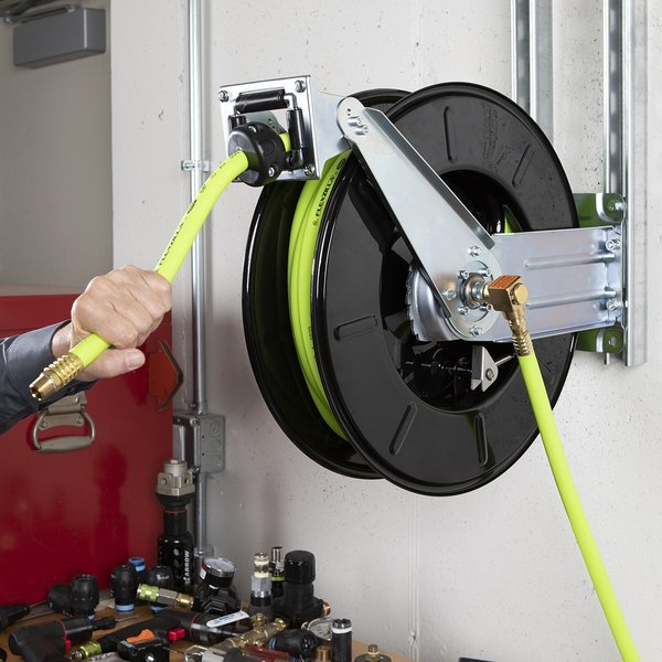 Retractable Air Hose Reel, Dual Axle Arm
