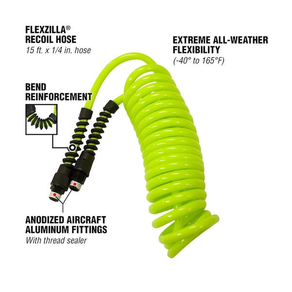 Polyurethane Recoil Hose, 1/4