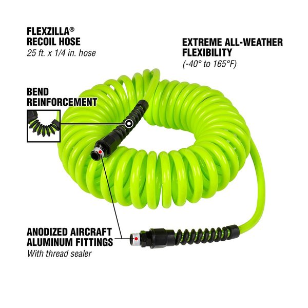 Polyurethane Recoil Hose, 1/4