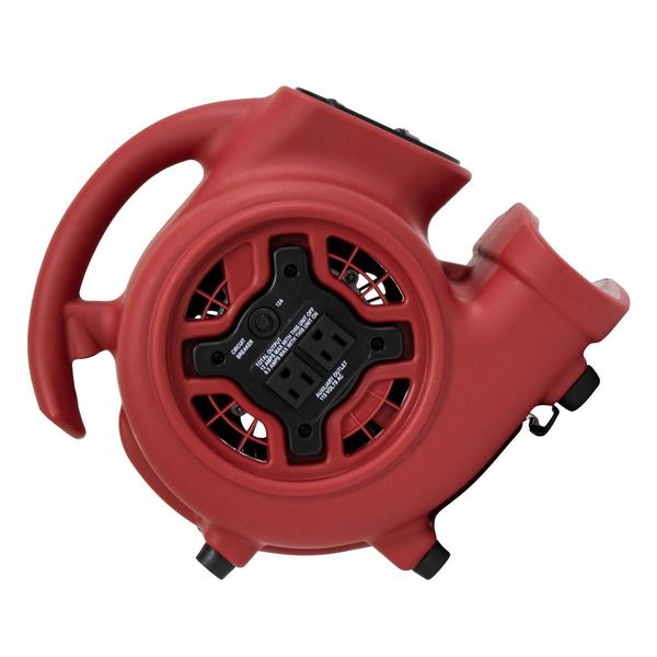 1/4 HP, 925 CFM, 2.3 Amps, 4 Positions, 3 Speeds Mini Mighty Air Mover with Power Outlets and 3-Hour Timer