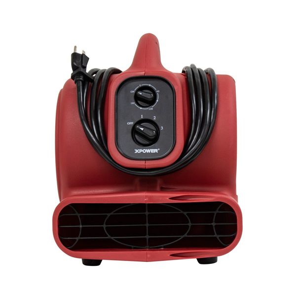 1/4 HP, 925 CFM, 2.3 Amps, 4 Positions, 3 Speeds Mini Mighty Air Mover with Power Outlets and 3-Hour Timer