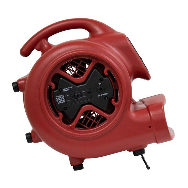 1/3 HP, 2400 CFM, 3.8 Amps, 4 Positions, 3 Speeds Air Mover with GFCI Power Outlets for Daisy Chain