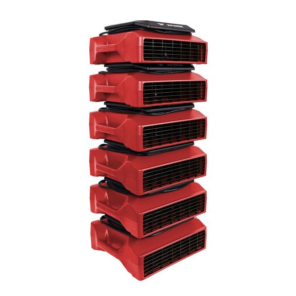 1/3 HP, 1050 CFM, 2.8 Amps, 2 Positions, 3 Speeds Low Profile Air Mover with Power Outlets for Daisy Chain