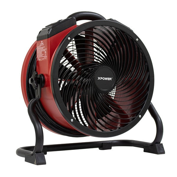 1/4 HP, 2100 CFM, 1.6 Amps, Variable Speed Industrial Axial Air Mover with Power Outlets for Daisy Chain