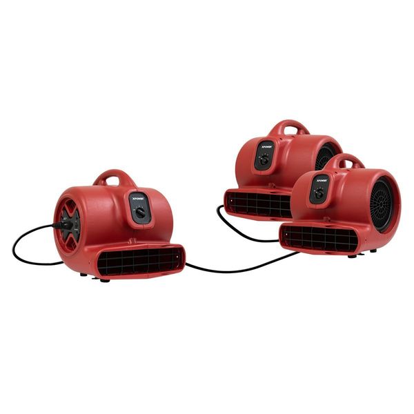 1/3 HP, 2400 CFM, 3.8 Amps, 4 Positions, 3 Speeds Air Mover with GFCI Power Outlets for Daisy Chain