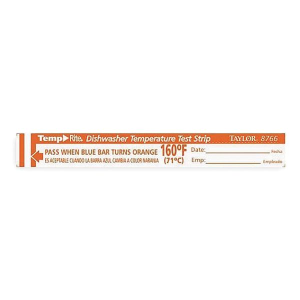 Dishwasher Test Strip, PK25, Standards: FDA