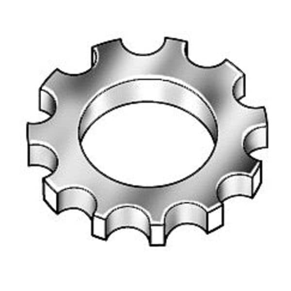 External Tooth Lock Washer, Fits Bolt Size #8 18-8 Stainless Steel, Plain Finish, 100 PK