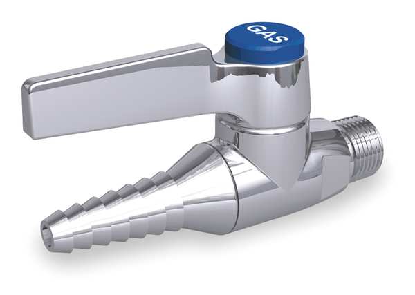 Brass Ball Valve, MNPT x Barb, 3/8 in