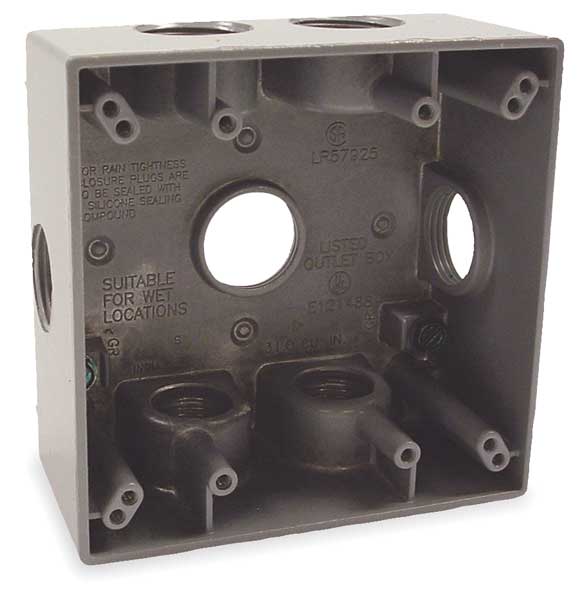 Weatherproof Box, 7 Inlets, Aluminum