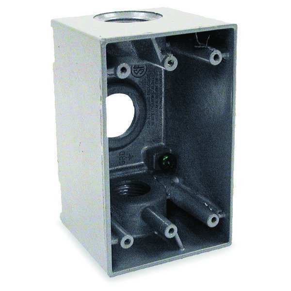 Weatherproof Box, 3/4 in Hub, 3Inlet