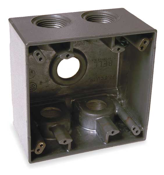 Weatherproof Box, 3/4 in Hub, 5Inlet