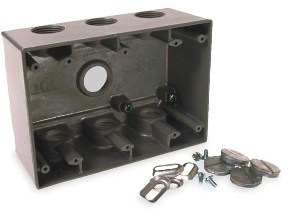 Weatherproof Box, 3/4 in Hub, 7 Inlets