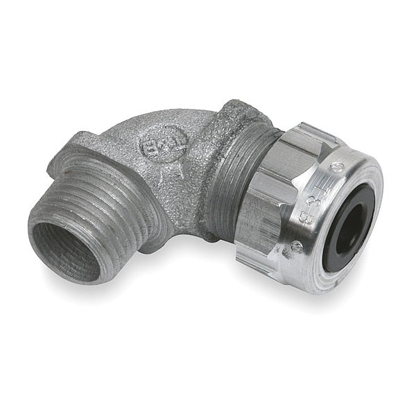 Liquid Tight Connector, 3/4in., 90 deg, Slv