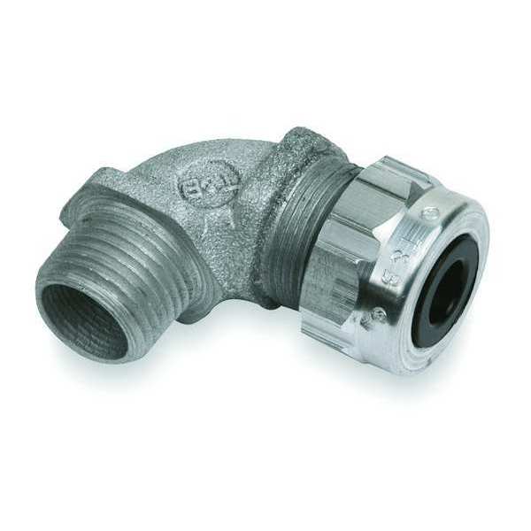 Liquid Tight Connector, 3/4in., 90 deg, Slv