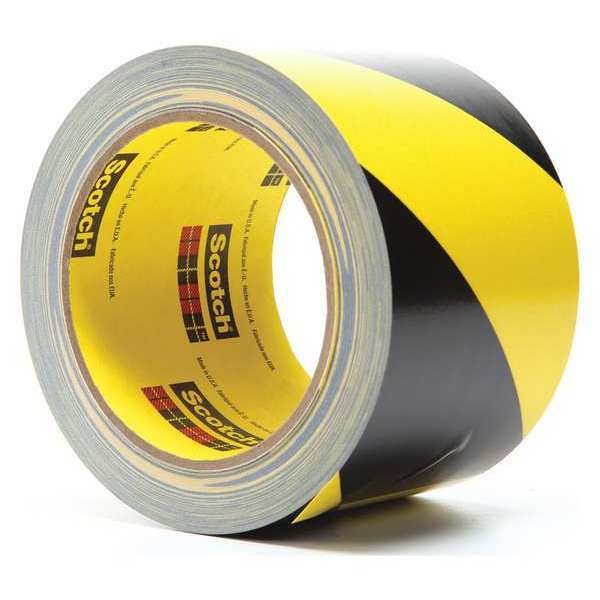 Marking Tape, Roll, 3In W, Black/Ylw, PK12