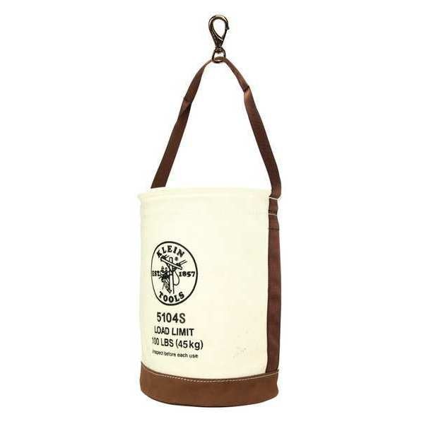 Canvas Bucket, Leather Bottom, Swivel Snap, 12-Inch