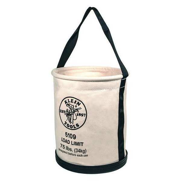 Canvas Bucket, Wide-Opening, Straight-Wall, Molded Bottom, 12-Inch