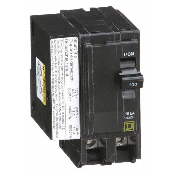 Miniature Circuit Breaker, 100 A, 120/240V AC, 2 Pole, Plug In Mounting Style, QO Series