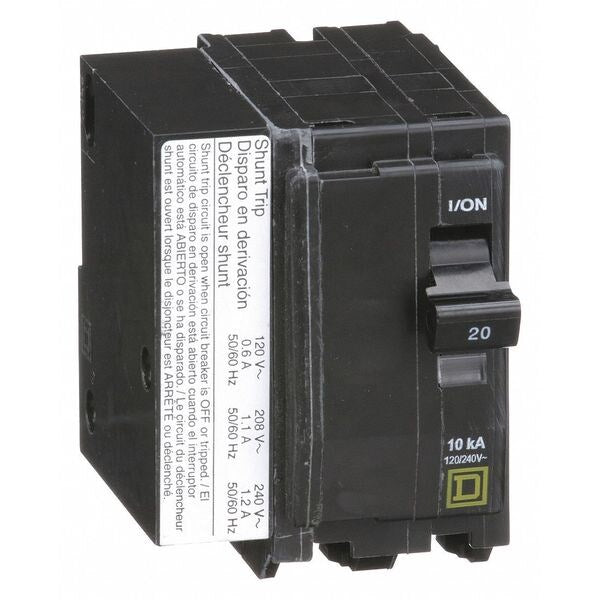 Miniature Circuit Breaker, 20 A, 120/240V AC, 2 Pole, Plug In Mounting Style, QO Series