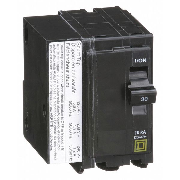 Miniature Circuit Breaker, 30 A, 120/240V AC, 2 Pole, Plug In Mounting Style, QO Series