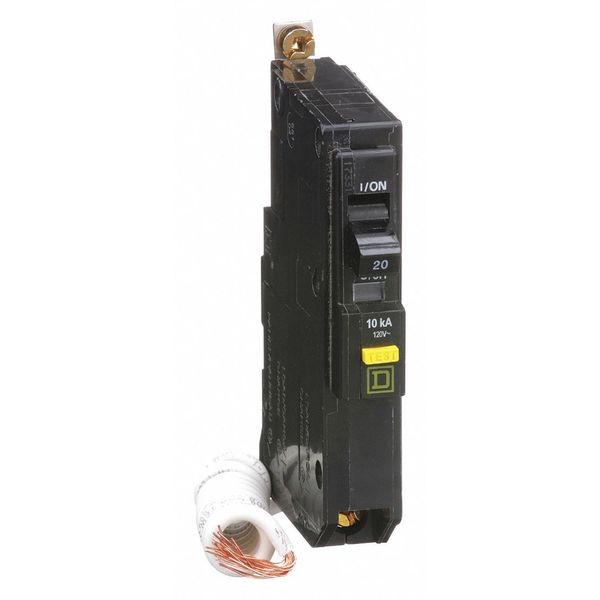 Miniature Circuit Breaker, 20 A, 120V AC, 1 Pole, Bolt On Mounting Style, QOB Series