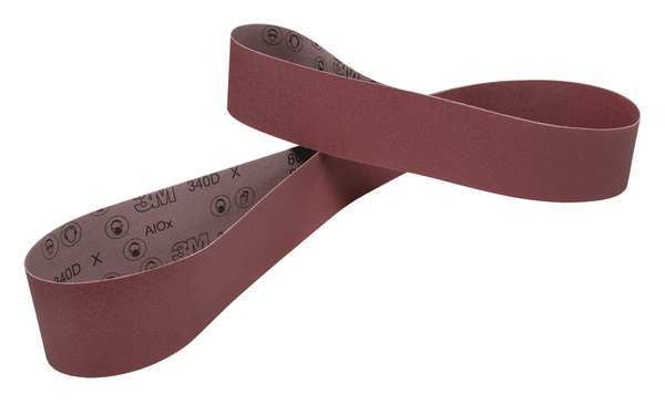 Sanding Belt, Coated, 6 in W, 132 in L, 80 Grit, Medium, Aluminum Oxide, 340D, Brown