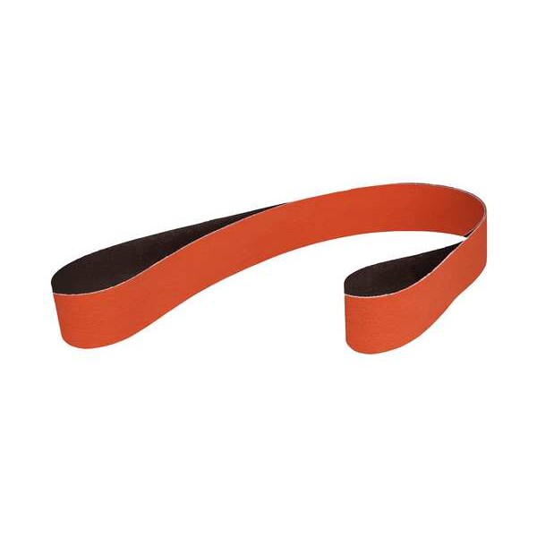 Sanding Belt, Coated, 2 in W, 48 in L, 36 Grit, Extra Coarse, Ceramic, 777F, Orange
