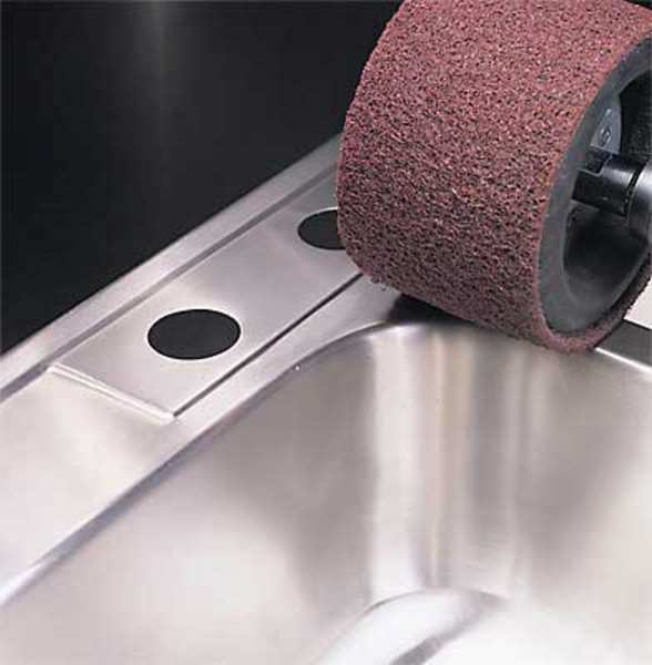 Sanding Belt, 3 in W, 10 11/16 in L, Non-Woven, Aluminum Oxide, Very Fine, SC-BS, Blue
